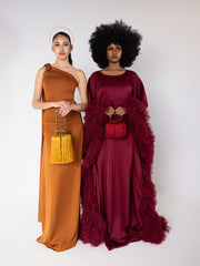 Red beaded fringe bag