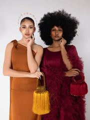 Red beaded fringe bag