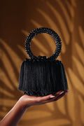 Black Beaded Tassel Mini Bag