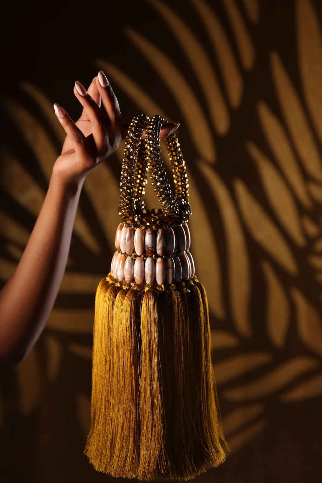 Gold Beaded Tassel Mini Bag