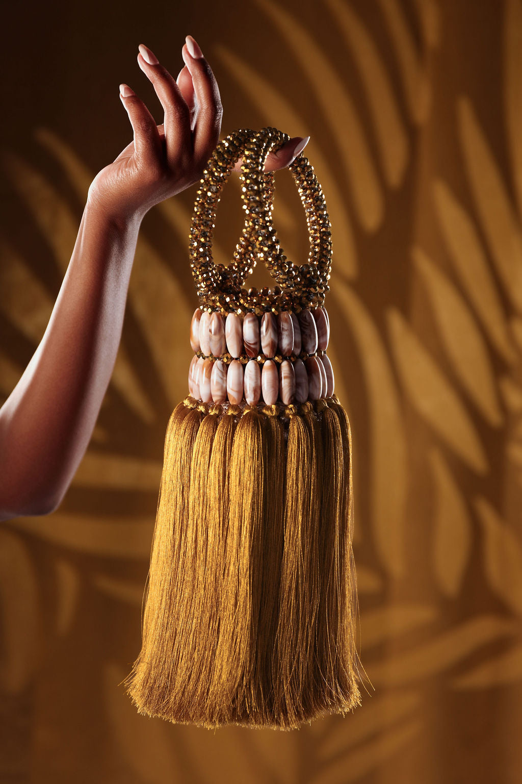 Gold Beaded Tassel Mini Bag