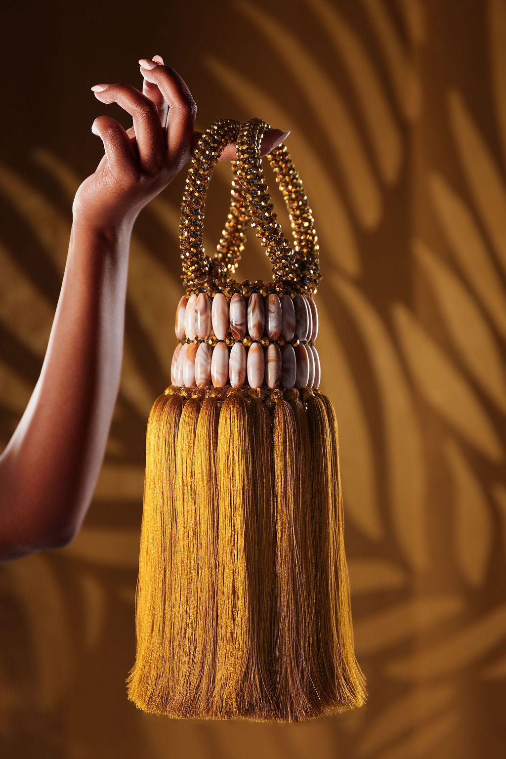 Gold Beaded Tassel Mini Bag