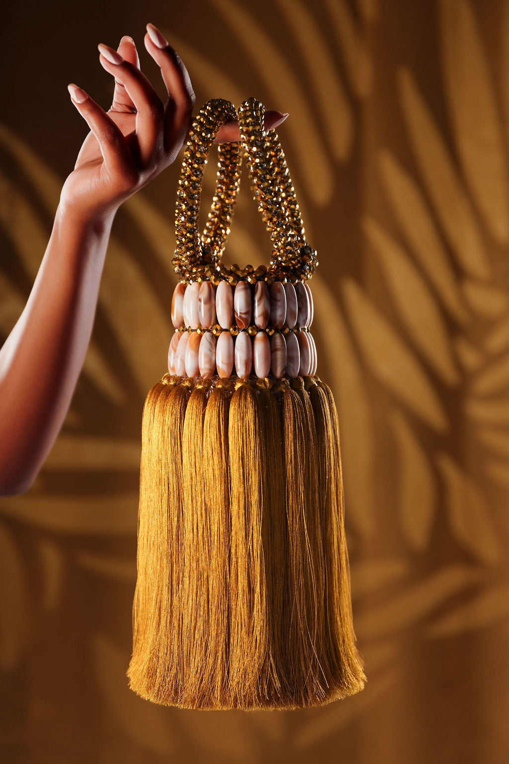 Gold Beaded Tassel Mini Bag