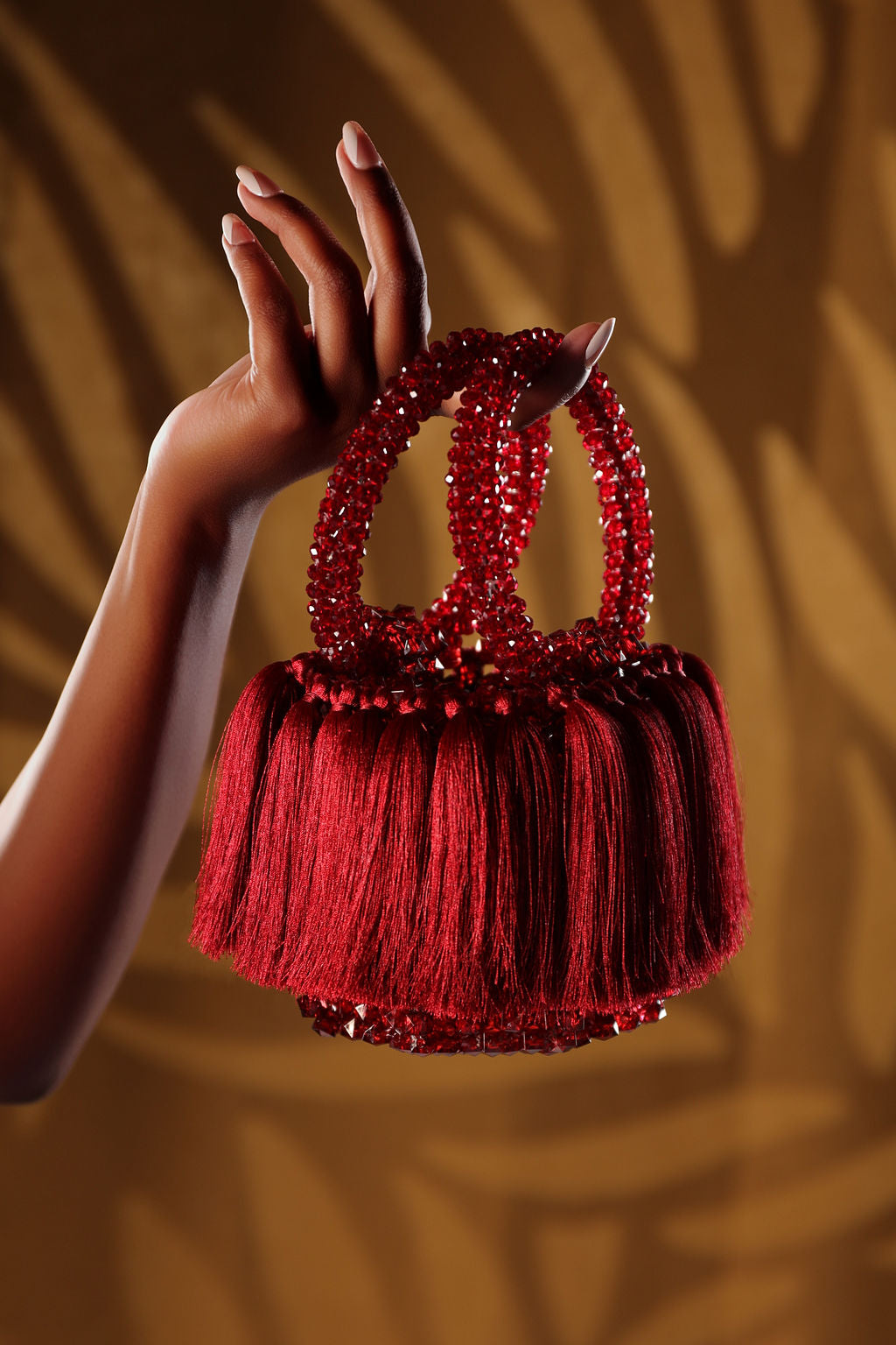 Red Beaded Tassel Mini Bag
