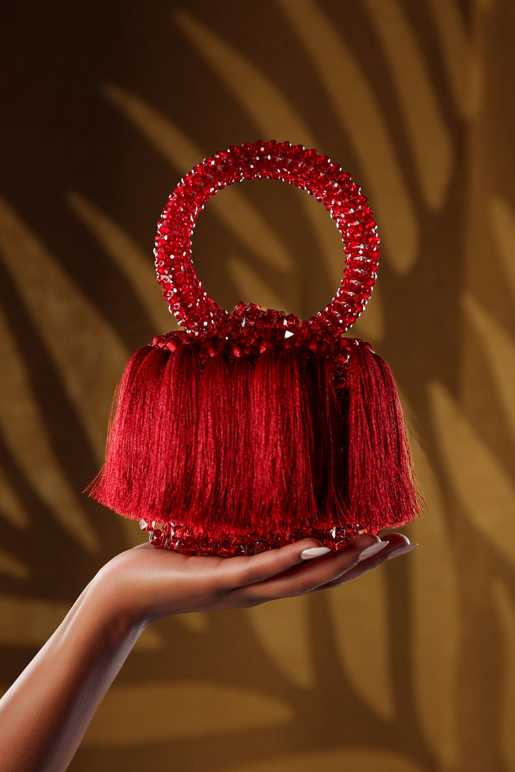 Red Beaded Tassel Mini Bag