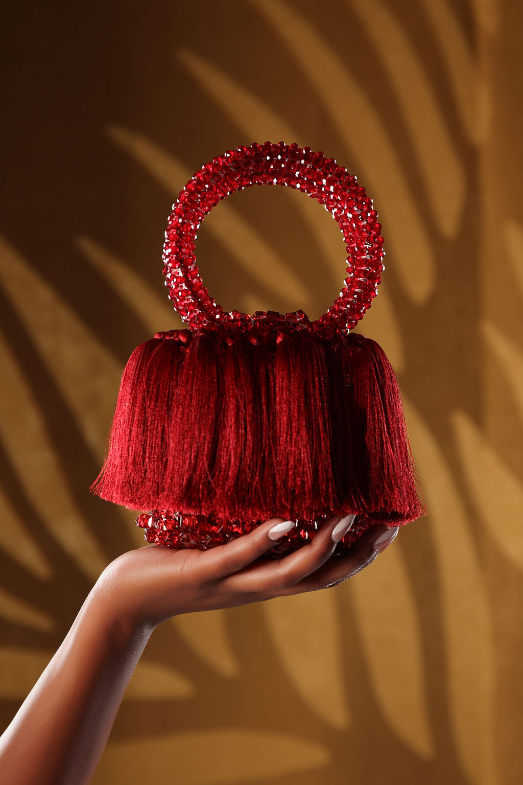 Red Beaded Tassel Mini Bag