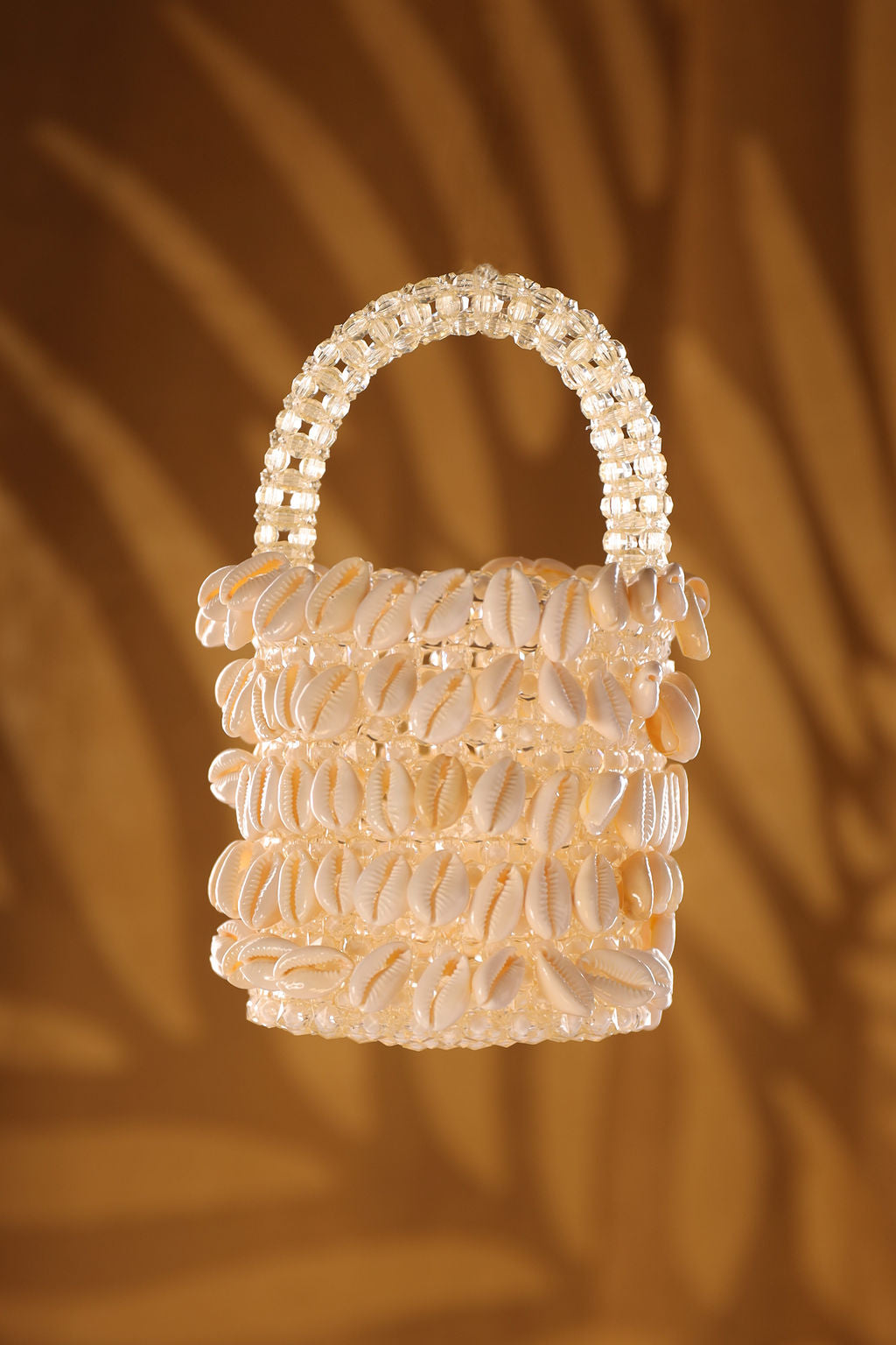 Cowry Shell Beaded Bucket Bag