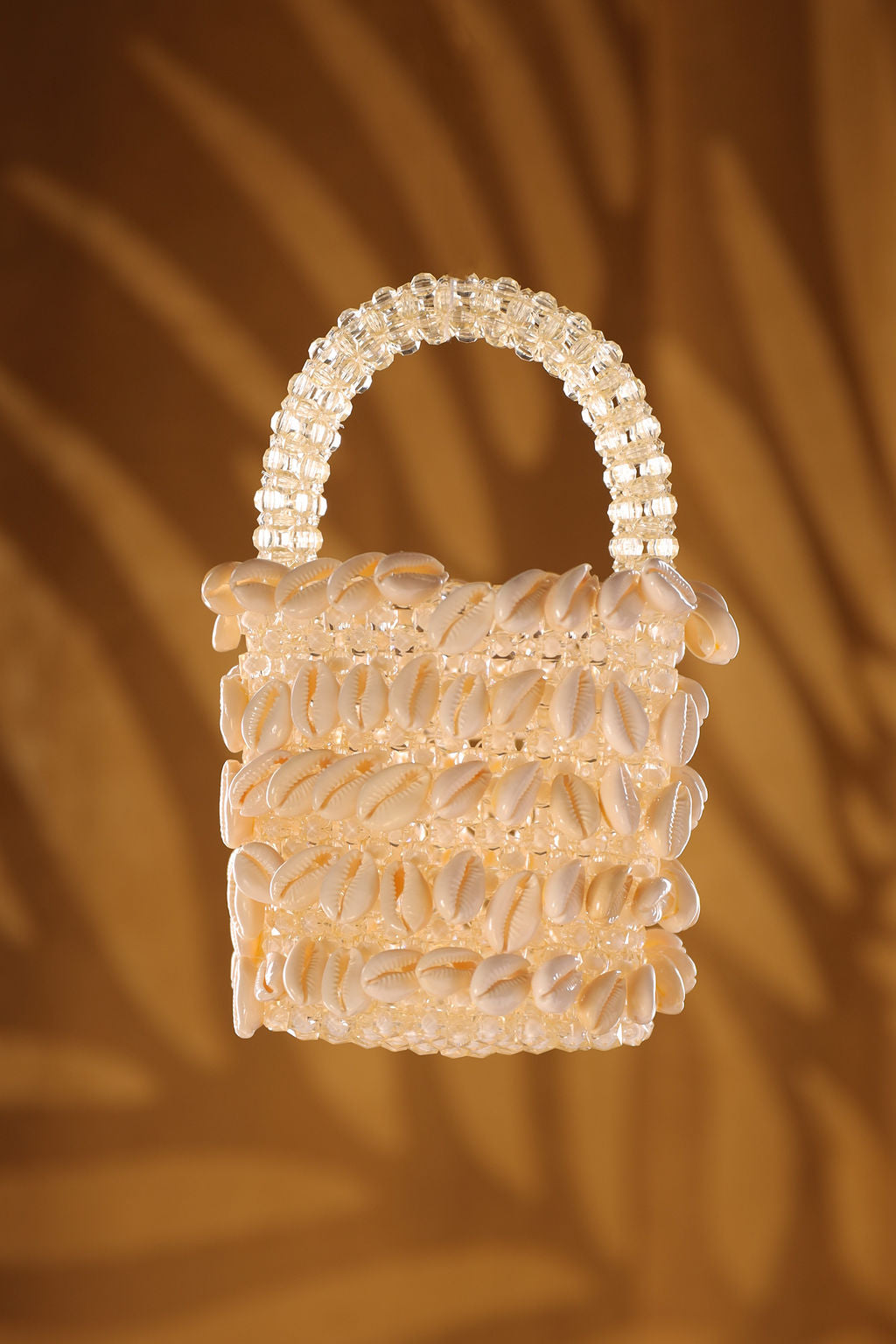 Cowry Shell Beaded Bucket Bag