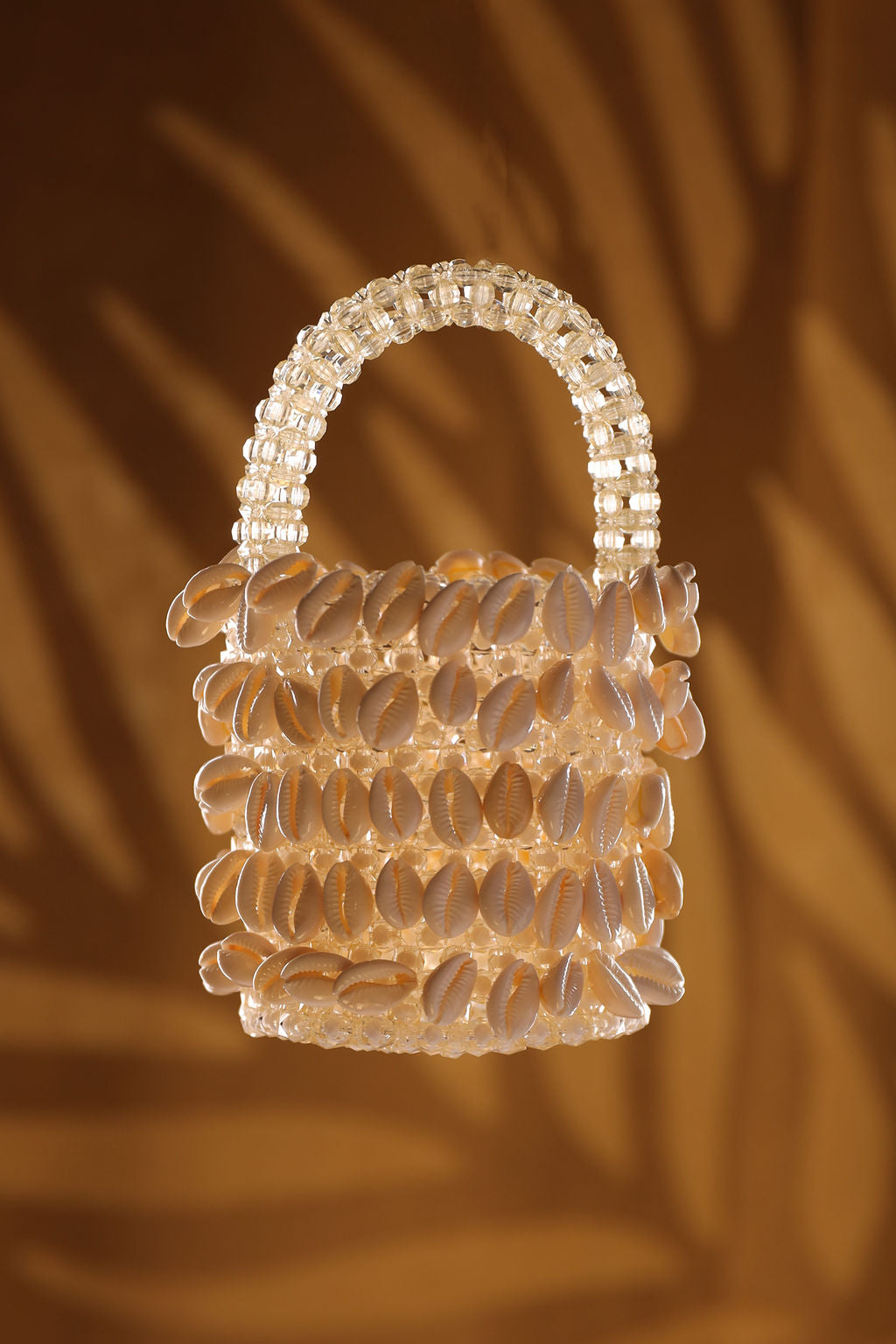 Cowry Shell Beaded Bucket Bag