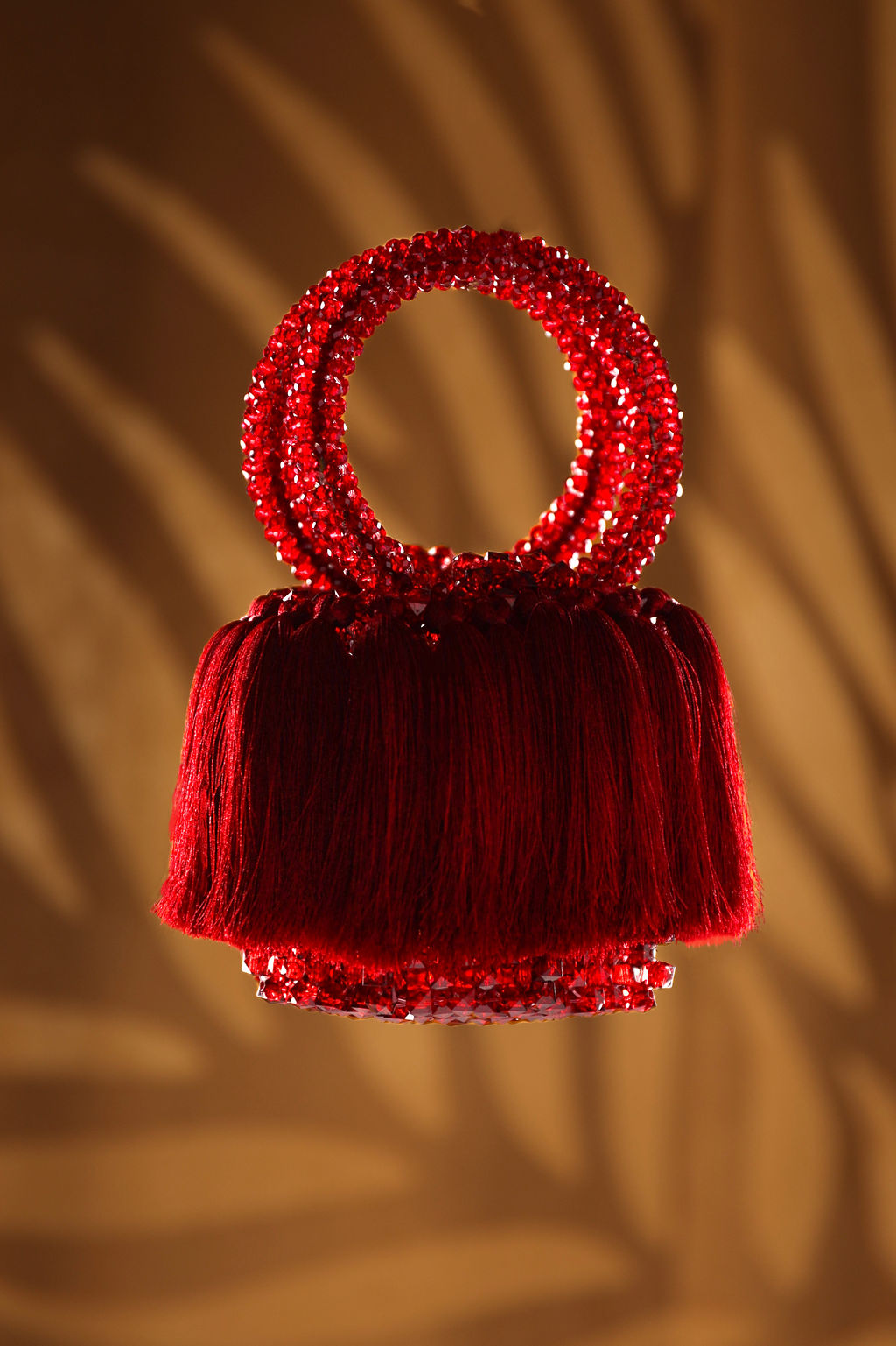 Red Beaded Tassel Mini Bag