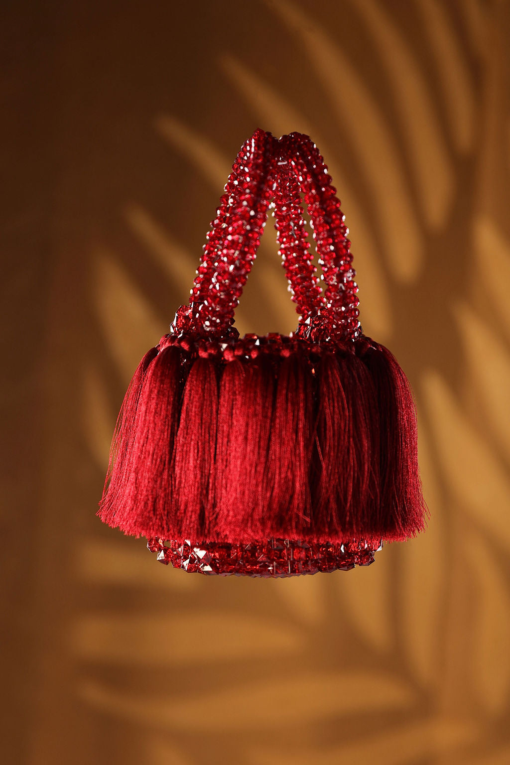 Red Beaded Tassel Mini Bag
